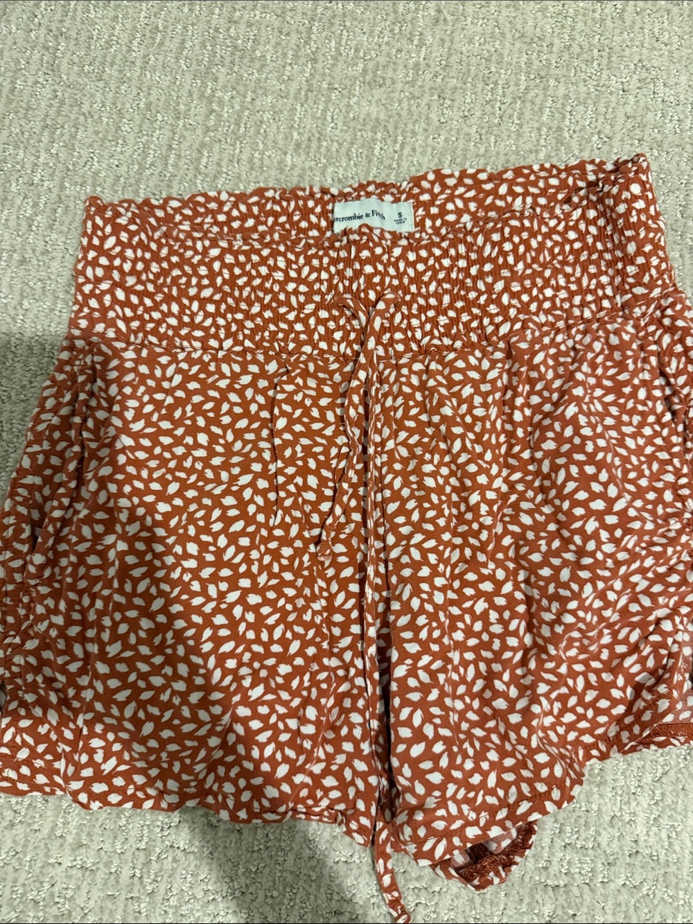 Abercrombie & Fitch Rust Orange Floral Drawstring Women’s Shorts